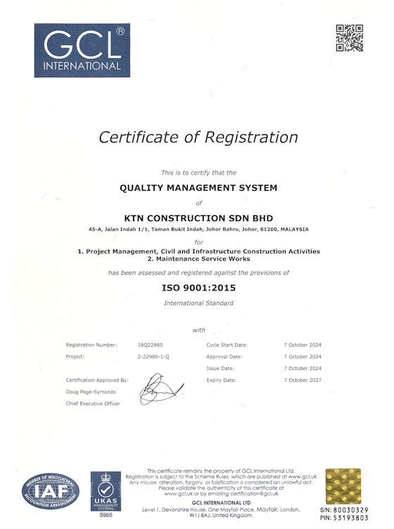 ISO Certificate ISO 9001:2015